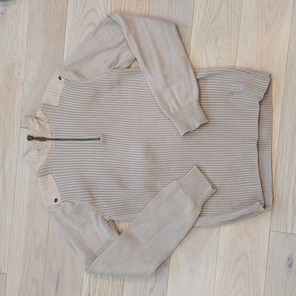 BUFFALO BY DAVID BITTON MEN'S MOCK NECK SWEATER SIZE LARGE TAN AS IS